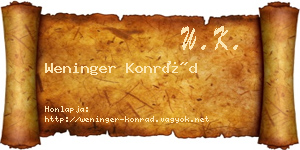 Weninger Konrád névjegykártya